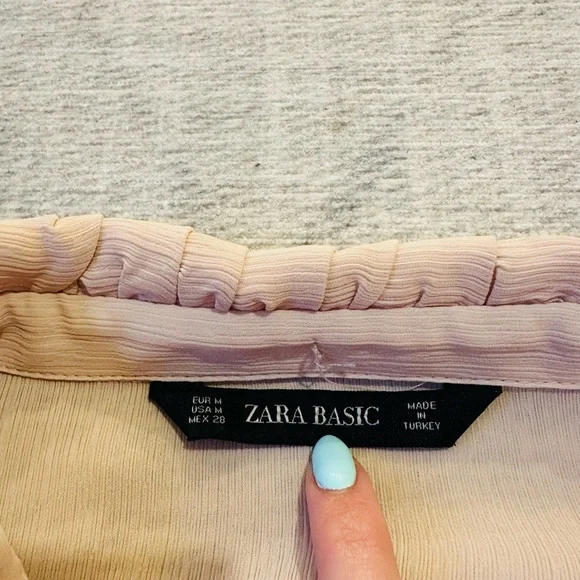 Zara Classy Ruffled Blouse in Soft Pink - Picture 2 of 3